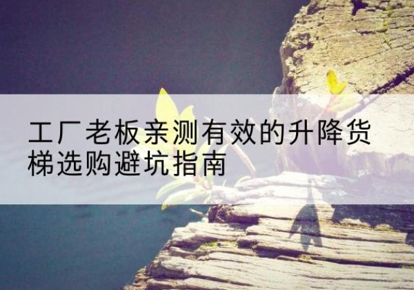 南木林升降货梯怎么选-工厂老板亲测有效的升降货梯选购避坑指南
